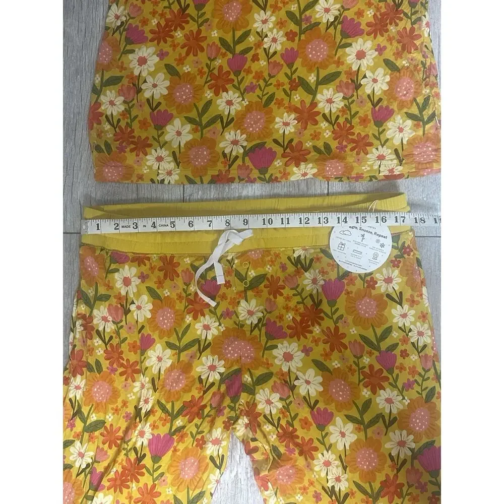NWT Little Sleepies Sunny Garden Bamboo Pajama Set Women Pants Large Top Medium